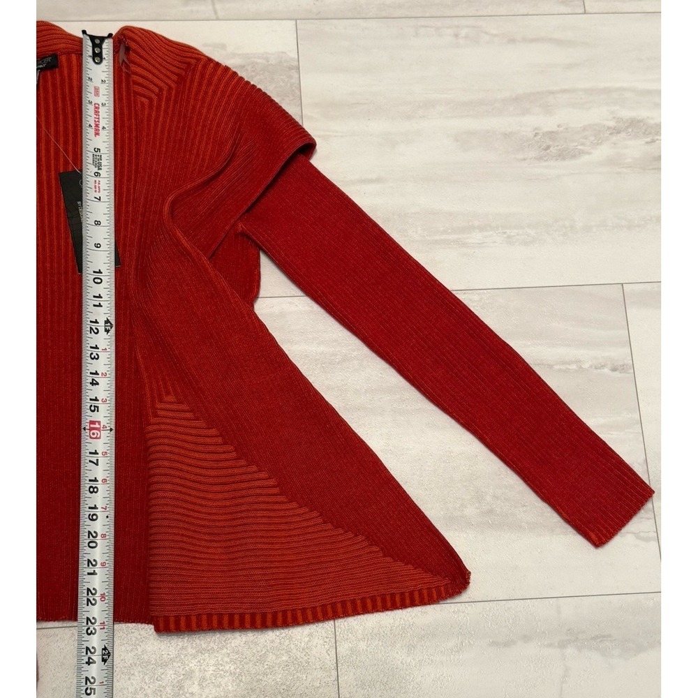 Spring & Mercer Orange Striped Long Sleeve Open Front Cardigan Sweater S NWT - Picture 9 of 11